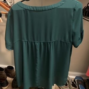 Loft emerald green short sleeve blouse